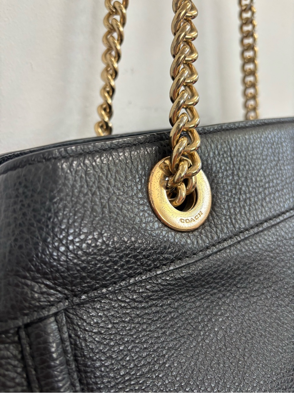 Coach Brooke Chain Carryall Black Pebble Leather (F37796) - Picture 4 of 16